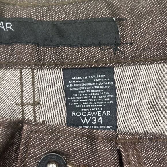 Rocawear chocolate brown denim shorts sz 34 - Picture 2 of 6